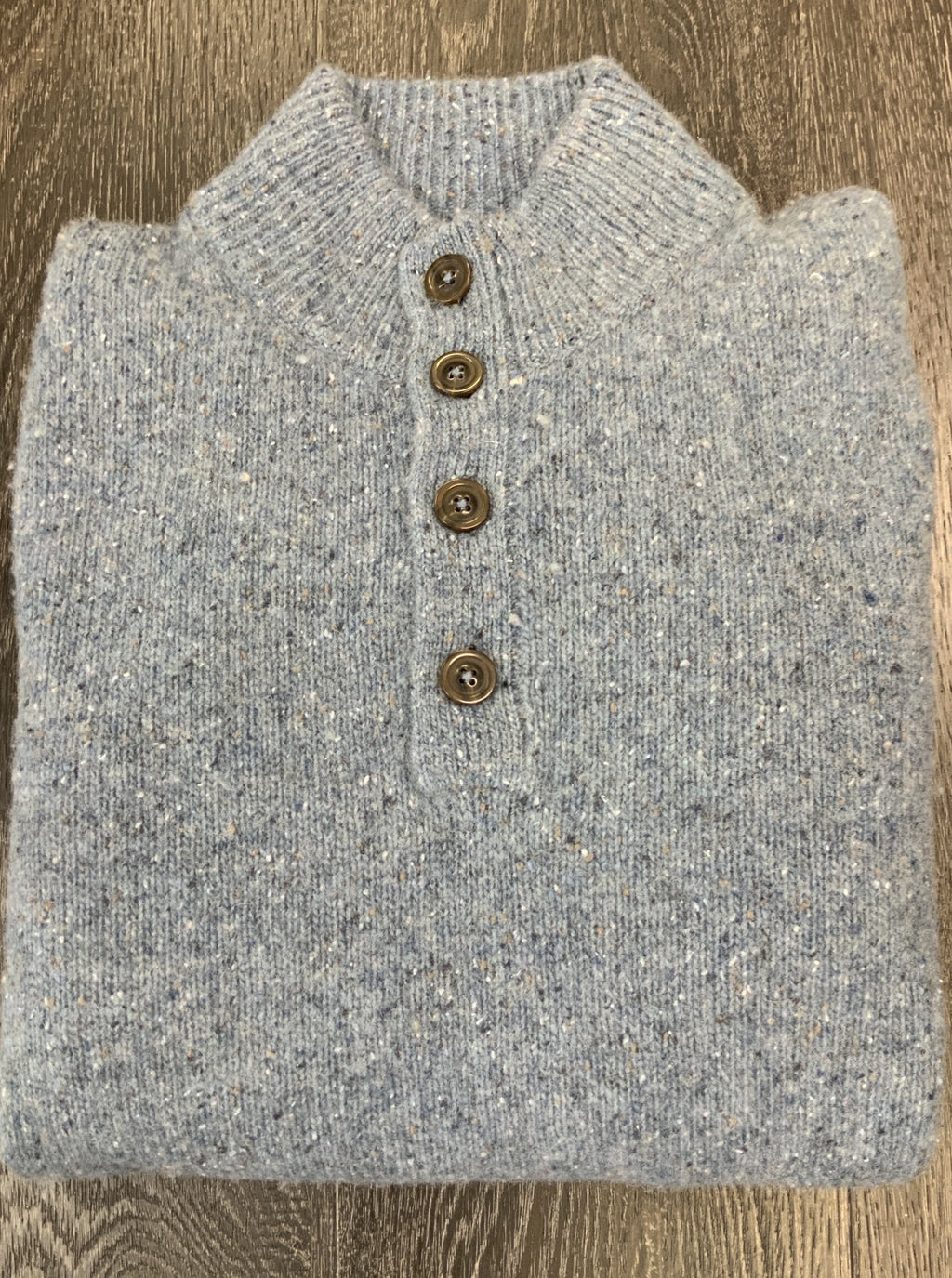 Scott Barber Yak Button Mock Sweater