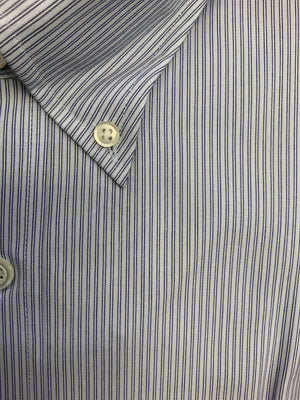 Giovanni's Button Down Collar Dress Shirt - Blue\Double Line Stripe