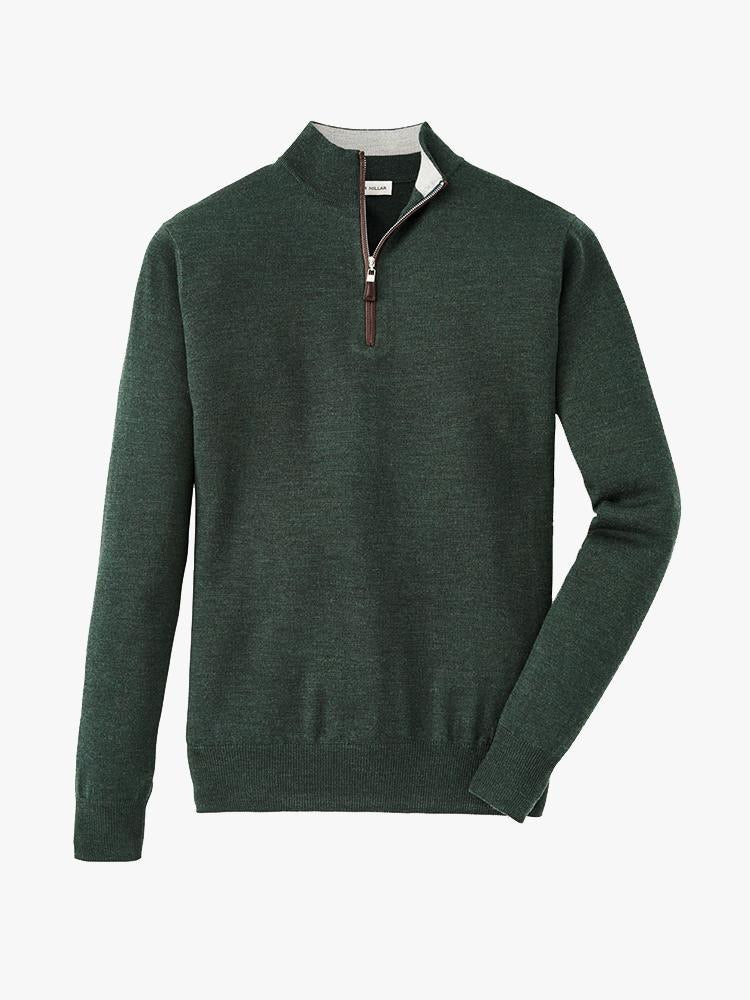 Peter Millar Crown Soft Nappa Trim Sweater 1/4 Zip Mf19S60