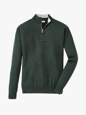 Peter Millar Crown Soft Nappa Trim Sweater 1/4 Zip Mf19S60
