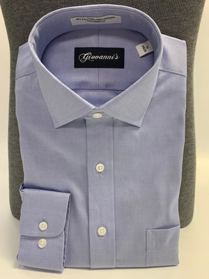 Giovanni's Modified Spread Pinpoint Dress Shirt- Blue-12