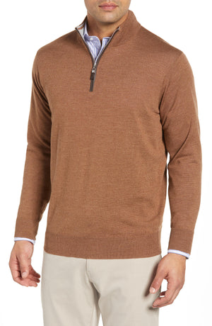 Peter Millar Crown Soft Suede Trim Sweater1/4 Zip Mf19S61