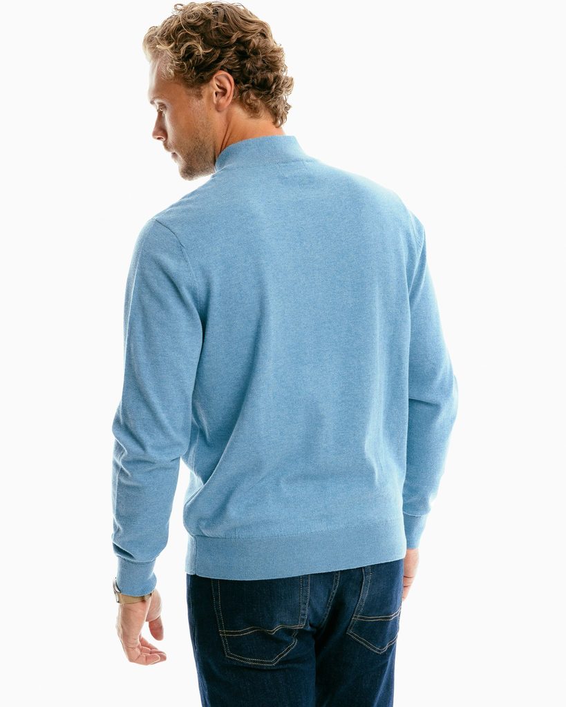 Southern Tide Jade Heather Croaker Quarter Zip Sweater