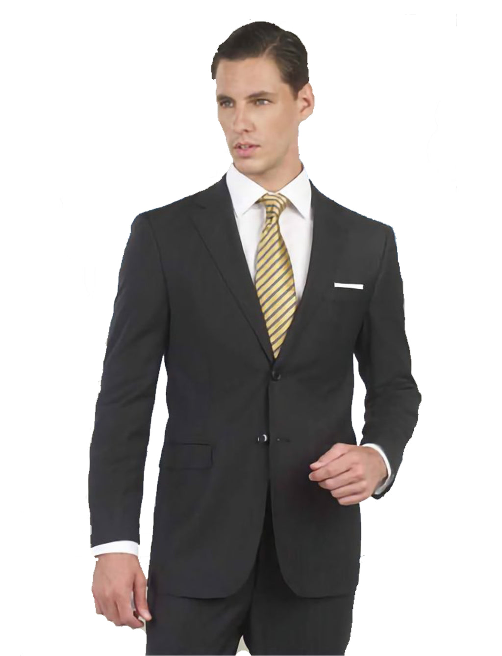 Mantoni Super 140 Wool Suit- Black 40901-1