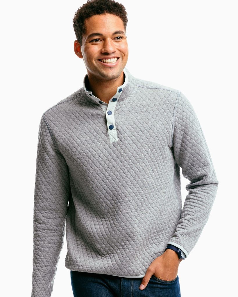 Southern Tide Tiller Heather Reversable Quarter Zip